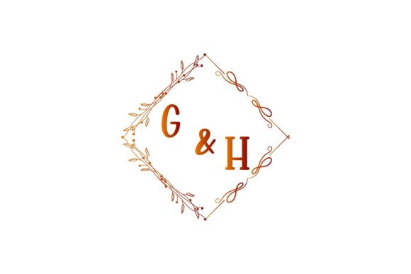 G & H Initial Flower Wedding Invitation Design Files