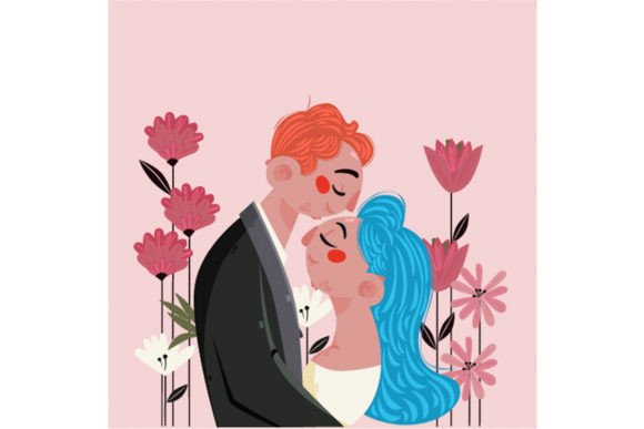 Hand Drawn Wedding Couple Illustration: Beyond the Typeface