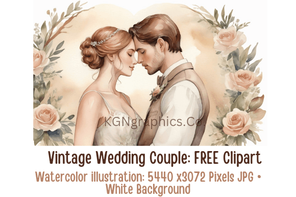 Timeless Romance: Vintage Wedding Couple Clipart