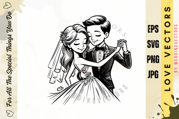 Wedding Couple and Love Vectors - C4928: Capturing Romance in Art