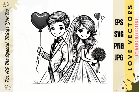 Wedding Couple and Love Vectors - C4948: Your Design Toolkit