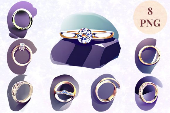 Wedding Ring 25 Clipart PNG: A Versatile Design Asset